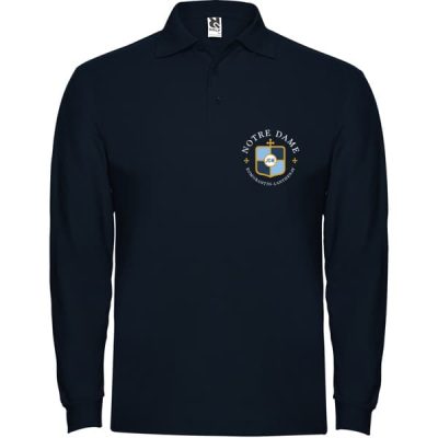 Polo collège manches longues bleu marine